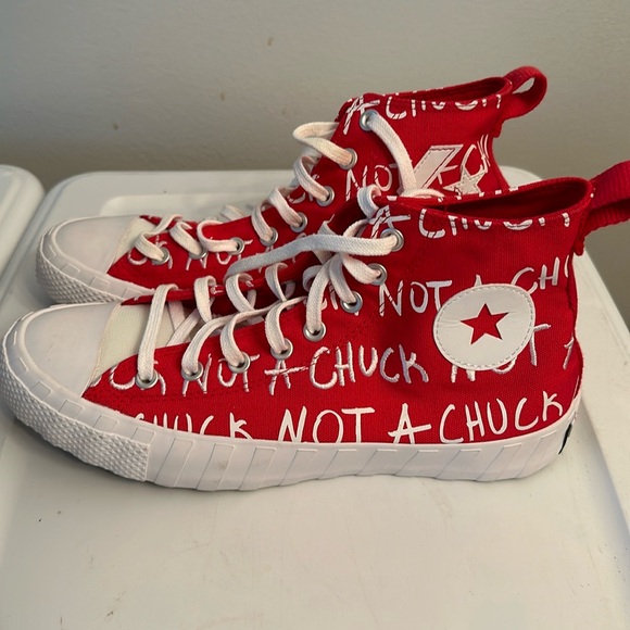 Women’s converse Not A Chuck red sneakers W size 11 M size 9 high tops - Picture 1 of 7